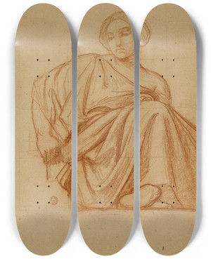 Triptych art skateboard deck of Franoislon Benouville Femme Assise Drape by Francois Leon Benouville (1821-1859) Triptych art skateboard deck of Franoislon Benouville Femme Assise Drape by Francois Leon Benouville (1821-1859)
