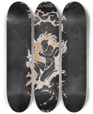 Triptych art skateboard deck of Richard Nicolas Roland Holst Tweede Ontwerp Voor De Boekband Voor Over Kunst Ii Door Rn Roland Holst by Richard Nicolaus Roland Holst (1868-1938)