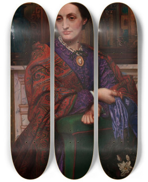 Triptych art skateboard deck of William Holman Hunt Fanny Waugh Hunt by William Holman Hunt (1827-1910)