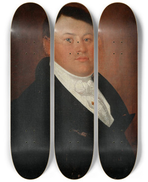 Triptych art skateboard deck of Marcin Jaboski Portrait Of A Man by Marcin Jablonski (19-)