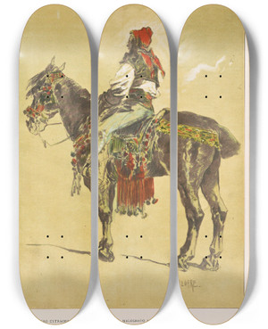 Triptych art skateboard deck of Miguel Segui Publisher Album Salon Pl69 by Miguel Segui (Publisher) (19-)