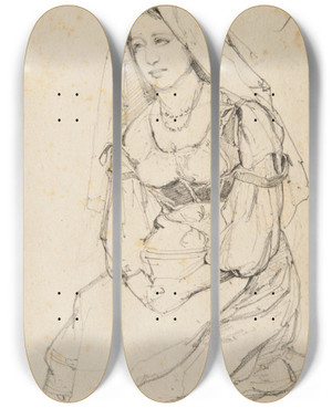 Triptych art skateboard deck of Jacquesraymond Brascassat Tude De Femme Assise_2 by Jacques Raymond Brascassat (1804-1867) Triptych art skateboard deck of Jacquesraymond Brascassat Tude De Femme Assise_2 by Jacques Raymond Brascassat (1804-1867)