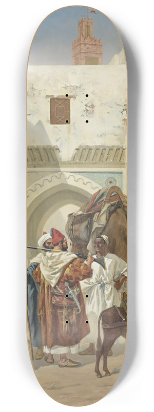 Albert Joseph Franke - A Gathering Outside The City Walls 8.25 inch art skate deck