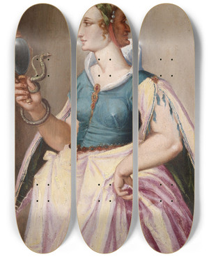 Triptych art skateboard deck of Peter Candid Allegory Of Vanity by Peter Candid (1548-1628)