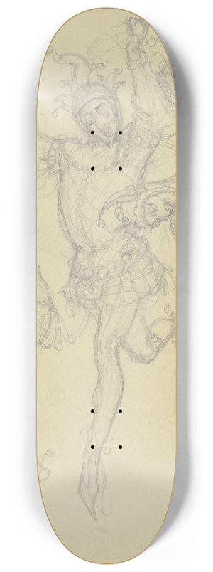 Ferdinand Fellner - Gruppe tanzender Harlequine 8.25 inch art skate deck