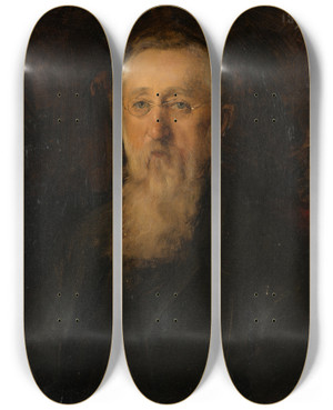 Triptych art skateboard deck of Ottilie Wilhelmine Roederstein Portrait Of Reinhard Roederstein Father Of The Painter by Ottilie Wilhelmine Roederstein (1859-1937)