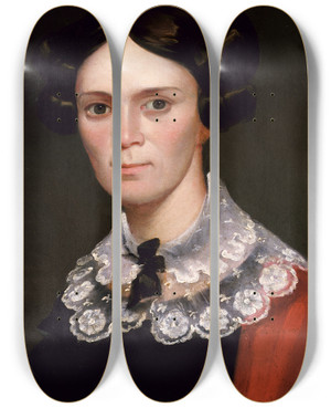 Triptych art skateboard deck of George Catlin Portrait Of A Woman by George Catlin (1796-1872) Triptych art skateboard deck of George Catlin Portrait Of A Woman by George Catlin (1796-1872)