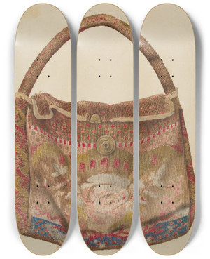 Triptych art skateboard deck of Samuel O Klein Carpet Bag by Samuel O Klein