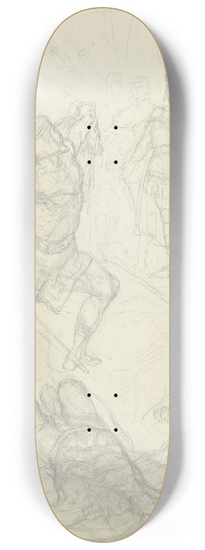 Ferdinand Fellner - Macduff zeigt Macbeths abgeschlagenen Kopf und grt Malcolm als den neuen Knig von Schottland 8.25 inch art skate deck