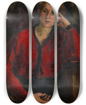 Triptych art skateboard deck of Anton Faistauer Ida Roessler by Anton Faistauer (1887-1930)