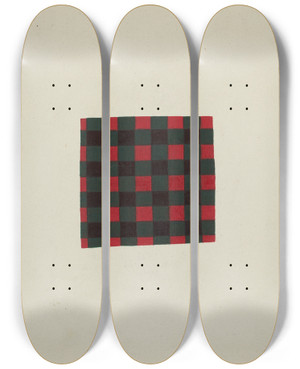 Triptych art skateboard deck of Lucille Lacoursiere Textile by Lucille Lacoursiere