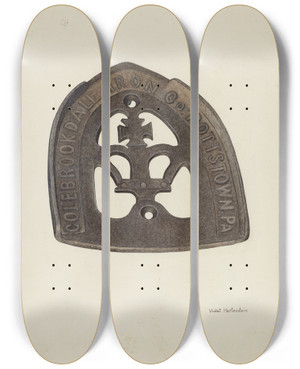 Triptych art skateboard deck of Violet Hartenstein Trivet_4 by Violet Hartenstein