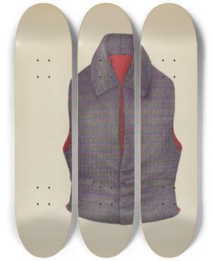 Triptych art skateboard deck of Melita Hofmann Waistcoat_2 by Melita Hofmann (1907-1976)
