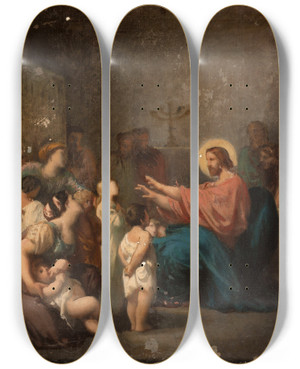 Triptych art skateboard deck of Felixhenri Giacomotti Jsus Et Les Petits Enfants by Felix-Henri Giacomotti (1828-1909) Triptych art skateboard deck of Felixhenri Giacomotti Jsus Et Les Petits Enfants by Felix-Henri Giacomotti (1828-1909)