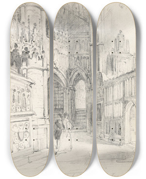 Triptych art skateboard deck of Nicaise De Keyser Westminster Abbey by Nicaise De Keyser (1813-1887) Triptych art skateboard deck of Nicaise De Keyser Westminster Abbey by Nicaise De Keyser (1813-1887)