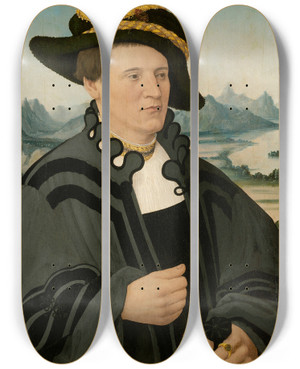 Triptych art skateboard deck of Conrad Faber Von Kreuznach Portrait Of Fridrich Rorbach by Conrad Faber Von Kreuznach (1490-1553) Triptych art skateboard deck of Conrad Faber Von Kreuznach Portrait Of Fridrich Rorbach by Conrad Faber Von Kreuznach (1490-1553)