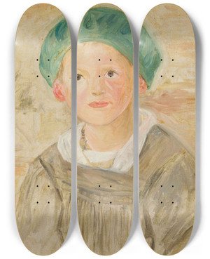Triptych art skateboard deck of Tadeusz Makowski Boy In A Green Cap by Tadeusz Makowski (1882-1932) Triptych art skateboard deck of Tadeusz Makowski Boy In A Green Cap by Tadeusz Makowski (1882-1932)