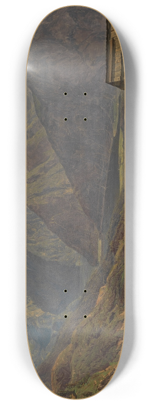 Ferdinand Georg Waldmller - Ansicht des Dachsteins mit dem Hallstttersee von der Htteneckalpe bei Ischl 8.25 inch art skate deck