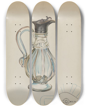 Triptych art skateboard deck of Roberta Elvis Jug by Roberta Elvis