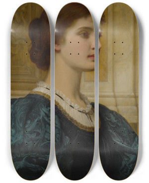 Triptych art skateboard deck of Charles Edward Perugini Kate by Charles Edward Perugini (1839-1918)