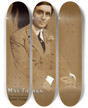 Triptych art skateboard deck of Strobridge Co Lith Max Figman by Strobridge Co Lith (1847)