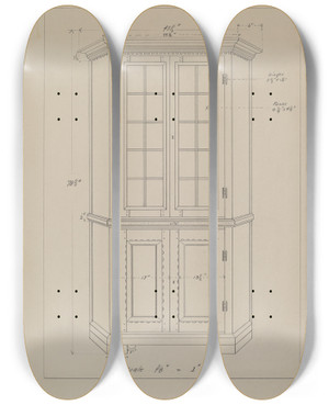 Triptych art skateboard deck of George Fairbanks Corner Cupboard_2 by George Fairbanks