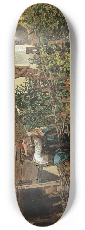 Ferdinand Georg Waldmller - Die Nachbarn 8.25 inch art skate deck
