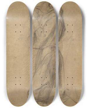 Triptych art skateboard deck of Pontormo Jacopo Carucci Saint Francis by Pontormo (Jacopo Carucci) (1494-1557)