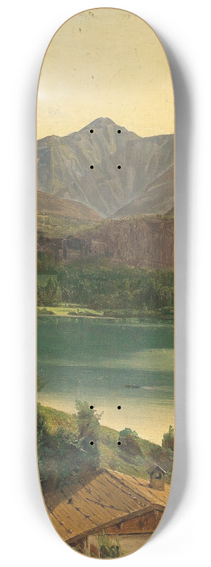 Ferdinand Georg Waldmller - Lake Wolfgangsee with the Dachstein massif 8.25 inch art skate deck