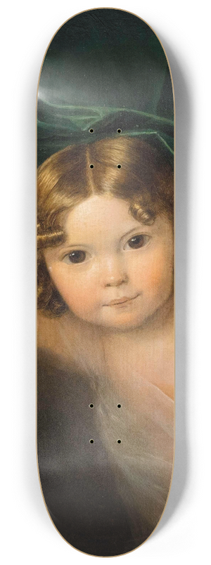 Ferdinand Georg Waldmller - Mdchen unter grnem Vorhang 8.25 inch art skate deck