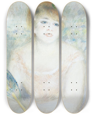 Triptych art skateboard deck of Pierreauguste Renoir Mlle Jeanne Samary by Pierre-Auguste Renoir (1841-1919)