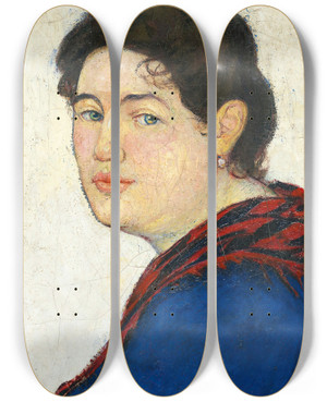Triptych art skateboard deck of Max Buri Portraitof A Young Peasant Woman by Max Buri (1868) Triptych art skateboard deck of Max Buri Portraitof A Young Peasant Woman by Max Buri (1868)