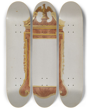 Triptych art skateboard deck of David S De Vault Mirror Frame by David S De Vault
