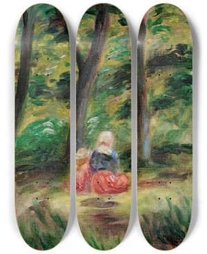 Triptych art skateboard deck of Pierreauguste Renoir Femme Et Enfant Dans Un Paysage by Pierre-Auguste Renoir (1841-1919)
