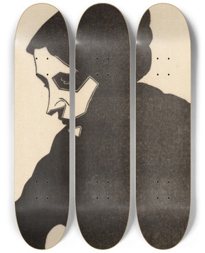 Triptych art skateboard deck of Samuel Jessurun De Mesquita Portret Van Een Onbekende Vrouw by Samuel Jessurun De Mesquita (1868-1944)