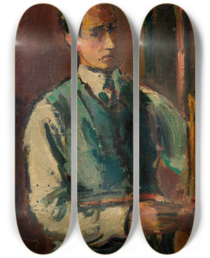 Triptych art skateboard deck of Anton Faistauer Selbstbildnis Anton Faistauer by Anton Faistauer (1887-1930)