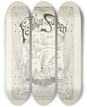 Triptych art skateboard deck of Fidus Fidusserie Zwolf Illustrationen Pl01 by Fidus (1868-1948)