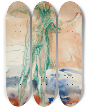 Triptych art skateboard deck of Edvard Munch Stende Akt_3 by Edvard Munch (1863-1944) Triptych art skateboard deck of Edvard Munch Stende Akt_3 by Edvard Munch (1863-1944)