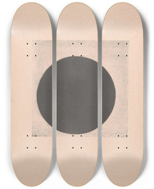 Triptych art skateboard deck of Kazimir Malevich Black Circle by Kazimir Malevich (1879-1935)