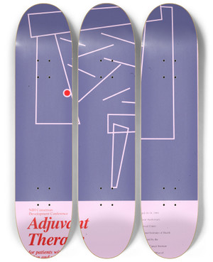 Triptych art skateboard deck of National Institutes Of Health Adjuvant Therapy For Patients With Colon And Rectum Cancer by National Institutes Of Health (1887)
