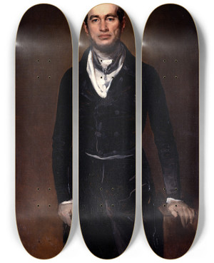 Triptych art skateboard deck of Ferdinand Von Rayski Portrait Of The Chamberlain Count Julius Zechburkersroda by Ferdinand Von Rayski (1806-1890)