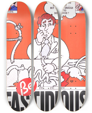 Triptych art skateboard deck of National Institutes Of Health Be Fastidious by National Institutes Of Health (1887)