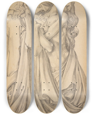 Triptych art skateboard deck of George Minne The Outcasts by George Minne (1866-1941)
