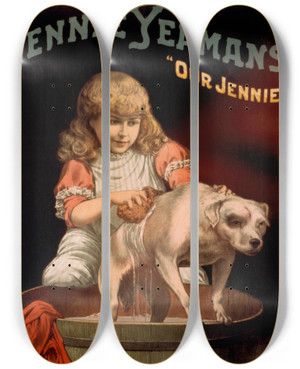 Triptych art skateboard deck of Forbes Co Jennie Yeamans Our Jennie_3 by Forbes Co (19-20-)