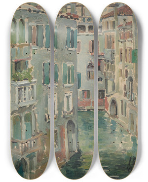 Triptych art skateboard deck of Maria Yakunchikova Venice by Maria Yakunchikova (1870-1902)