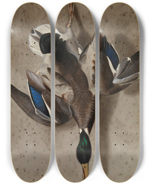 Triptych art skateboard deck of Ferdinand Von Wright Hanging Mallard by Ferdinand von Wright (1822-1906) Triptych art skateboard deck of Ferdinand Von Wright Hanging Mallard by Ferdinand von Wright (1822-1906)