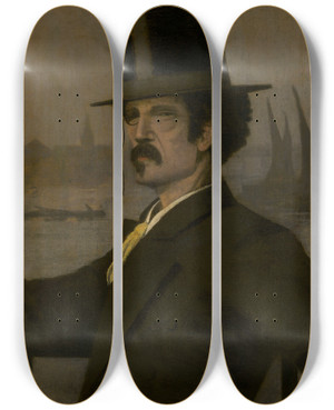 Triptych art skateboard deck of Walter Greaves James Mcneill Whistler by Walter Greaves (1841-1930)