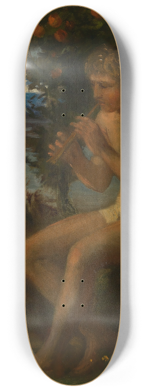 Albert Lang - Boy playing the flute by the lake 8.25 inch art skate deck Albert Lang - Boy playing the flute by the lake 8.25 inch art skate deck