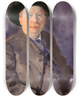 Triptych art skateboard deck of Lucy May Stanton Joel Chandler Harris by Lucy May Stanton