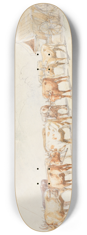 Ferdinand Keller - Planwagen mit Tiergespann 8.25 inch art skate deck